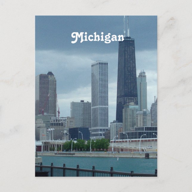 Cartão Postal Michigan Skyline (Frente)