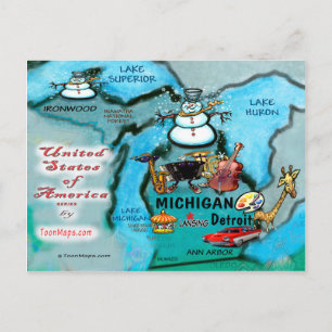 Cartão Postal Michigan USA Card