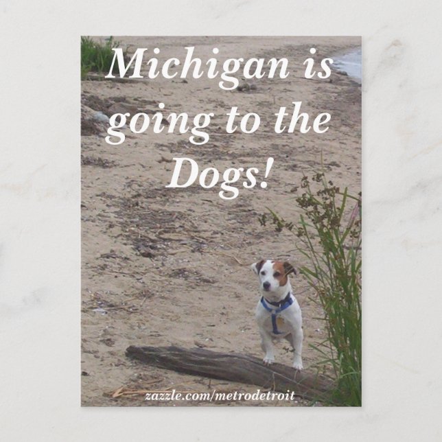 Cartão Postal Michigan vai para os Cães! (Frente)