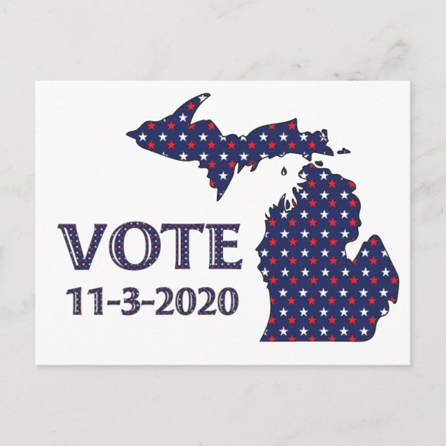 Cartão Postal Michigan Vote (Frente)