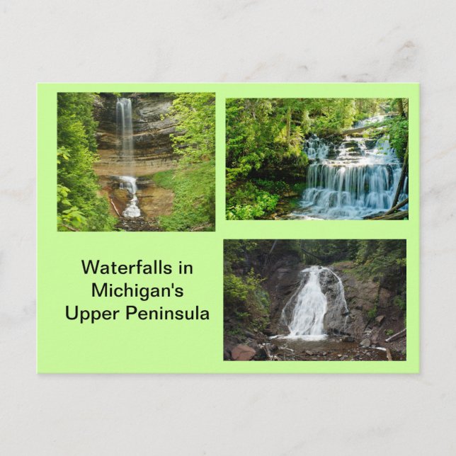 Cartão Postal Michigan Waterfall (Frente)