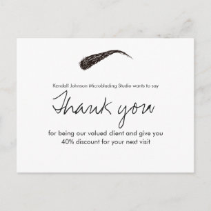 Cartão Postal Microblading de Sobrancelha Desenhada Oferta de Ag