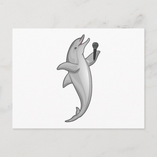 Cartão Postal Microfone Cantor de Golfinho (Frente)