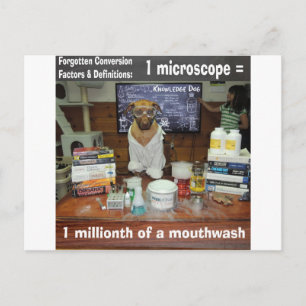 Cartão Postal Microscópio de Conversões Esquecidas de Cachorros