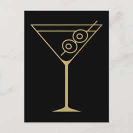 Cartão Postal Mid Century Modern Gold 2 Olive Martini