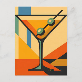 Cartão Postal Mid Century Modern Sunrise Bauhaus Martini