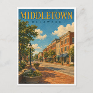 Cartão Postal Middletown Delaware Main Street GeoSaga