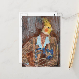 Cartão Postal Mídia mista de pássaro voador