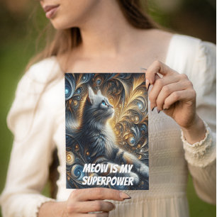 Cartão Postal Midnight Feline Elegance