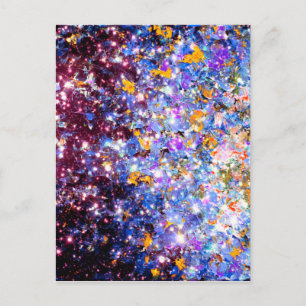 Cartão Postal MIDNIGHT SERENADE Blue Purple Stars Sparkle Omble
