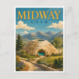 Cartão Postal Midway Utah Homestead Crater GeoSaga