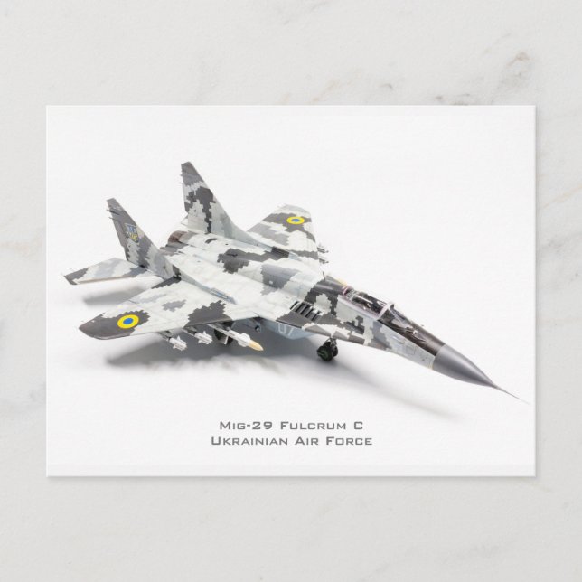 Cartão Postal Mig-29 Fulcrum C Força Aérea Ucraniana (Frente)