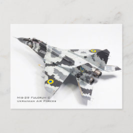 Cartão Postal Mig-29 Fulcrum C Forças Aéreas Ucranianas