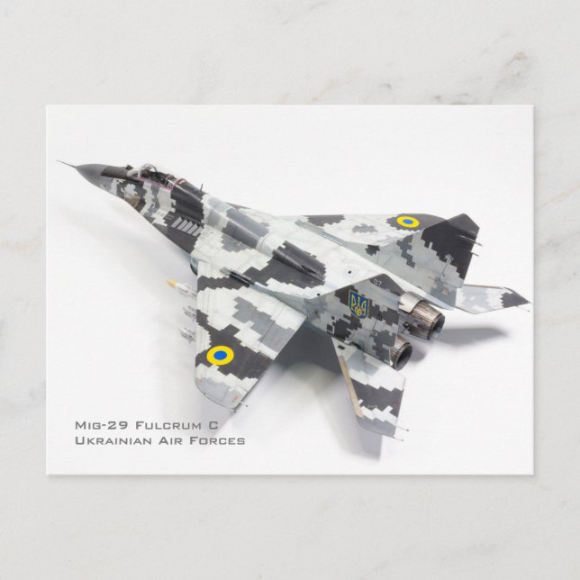 Cartão Postal Mig-29 Fulcrum C Forças Aéreas Ucranianas (Frente)