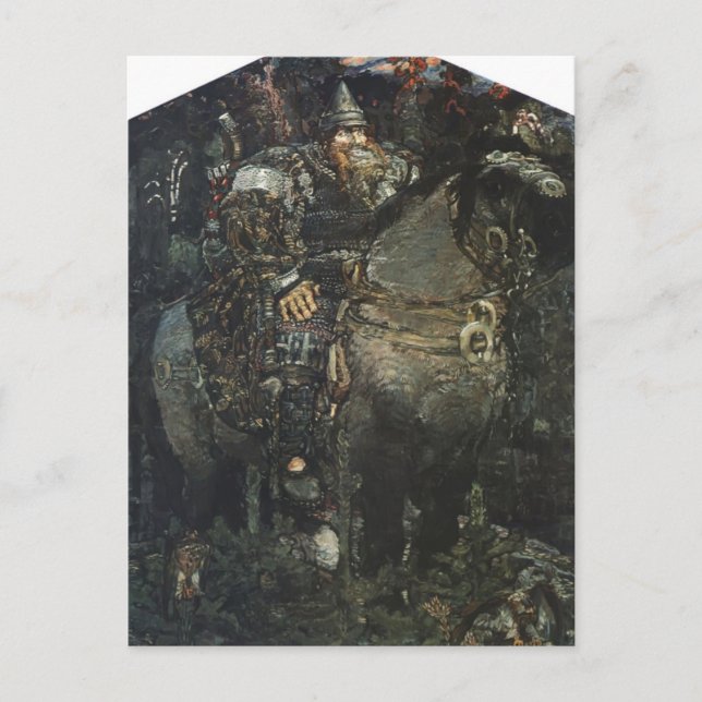 Cartão Postal Mikhail Vrubel - Bogatyr (Frente)