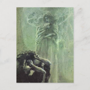 Cartão Postal Mikhail Vrubel- Demon e Angel com a Alma de Tamara
