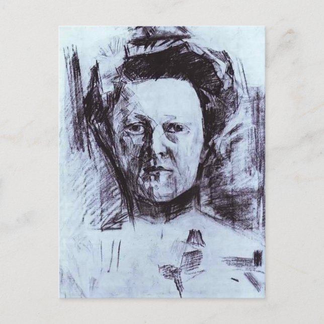 Cartão Postal Mikhail Vrubel - Retrato de Valentina Usoltseva (Frente)