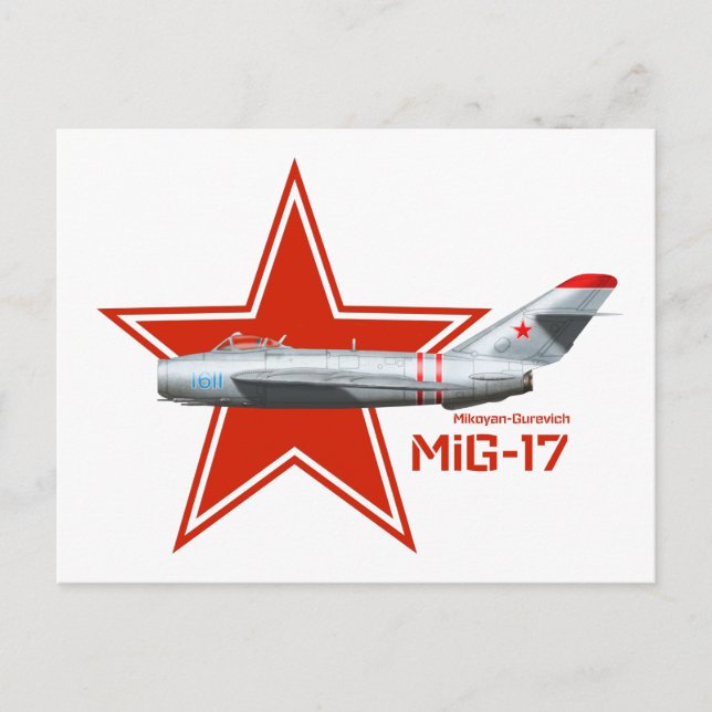 Cartão Postal Mikoyan Guervich MiG-17 (Frente)