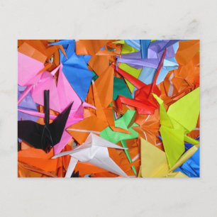 Cartão Postal Mil guindastes de papel - Senbazuru - Começa Bem