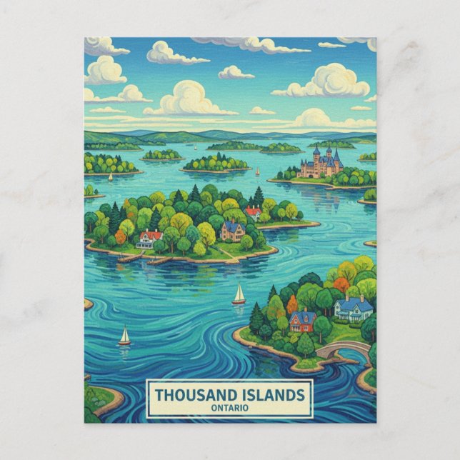 Cartão Postal Mil Ilhas Ontário Canadá (Frente)