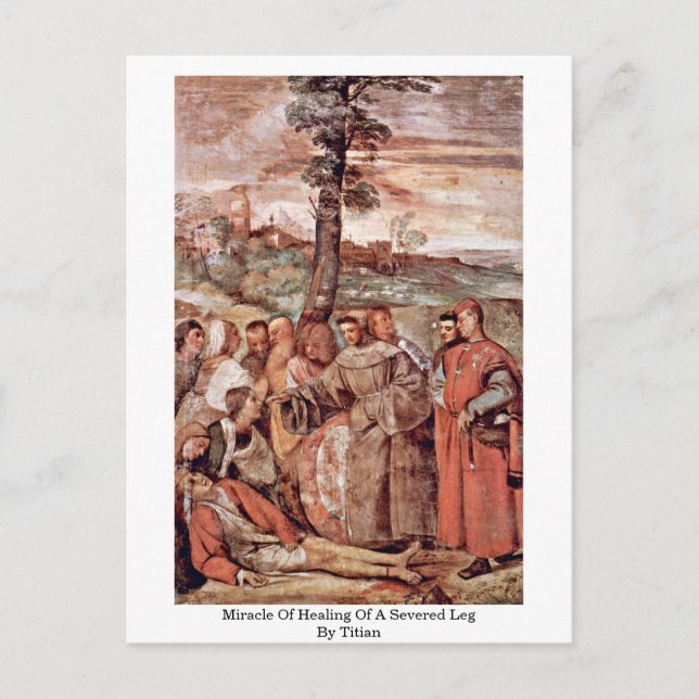 Cartão Postal Milagre Da Cicatrização De Uma Perna Grave Por Tic (Frente)