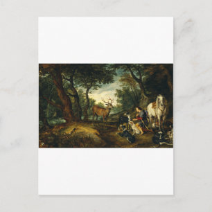 Cartão Postal Milagre do Santo Hubert por Peter Paul Rubens