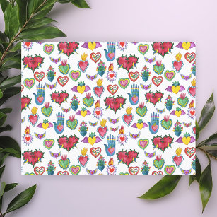 Cartão Postal Milagros Flaming Hearts Watercolor Namorados Love