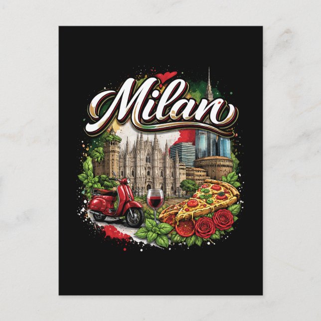 Cartão Postal Milan (Frente)