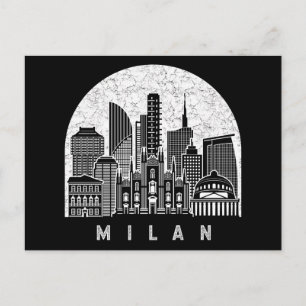 Cartão Postal Milan Itália Skyline