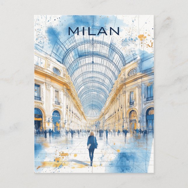Cartão Postal Milan Itália Viagem (Frente)
