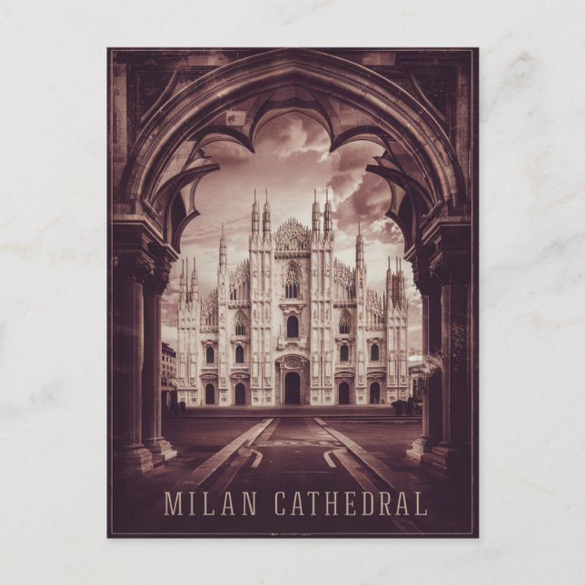 Cartão Postal Milano, Catedral de Milão (Frente)