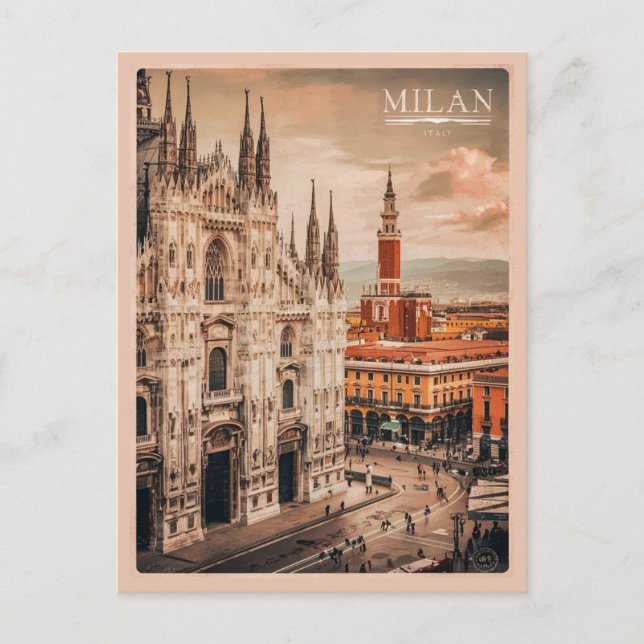 Cartão Postal Milano, Catedral de Milão (Frente)