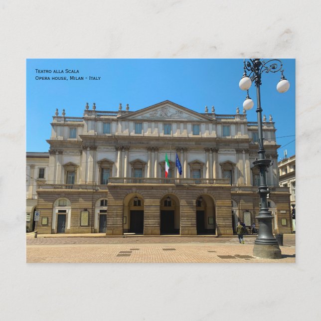 Cartão Postal Milano, Itália - Teatro La Scala, ópera (Frente)