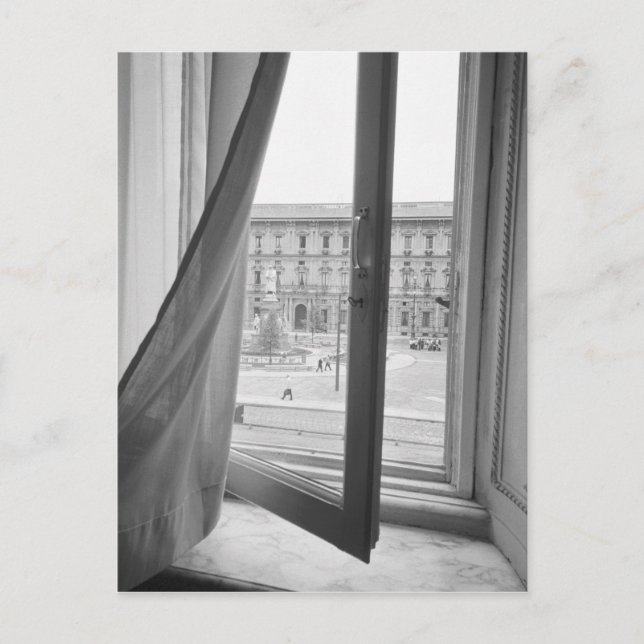 Cartão Postal Milano Itália, Vista de La Scala Opera Window (Frente)