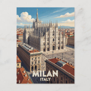 Cartão Postal Milão Itália Duomo Viagem Arte 🏛️