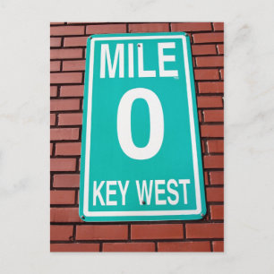 Cartão Postal Mile Marker 0 Sign Key West Florida