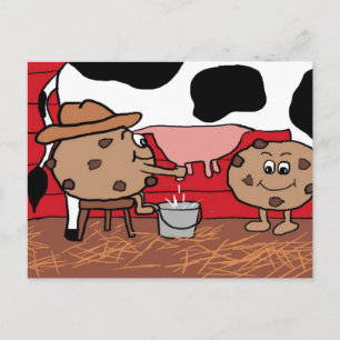 Cartão Postal Milkin' Cookies Milk and Cookies Design
