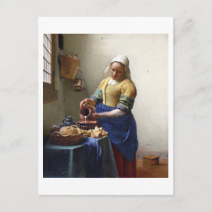 Cartão Postal Milkmaid, c.1658-60 (óleo na canvas)