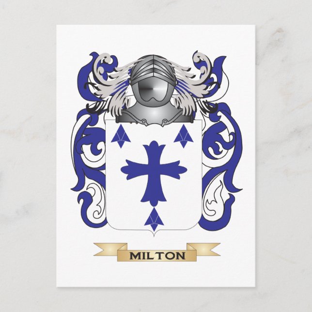 Cartão Postal Milton Casaco de Armas (Crest Familiar) (Frente)
