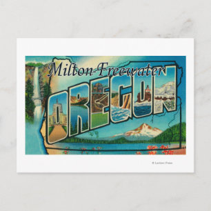Cartão Postal Milton-Freewater, Oregon - Cenas com Letras Grande
