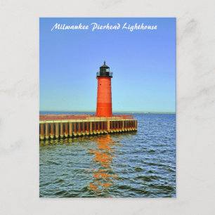 Cartão Postal Milwaukee Pierhead Lighthouse, Lago Michigan