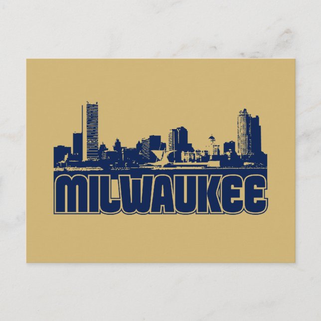 Cartão Postal Milwaukee Skyline (Frente)
