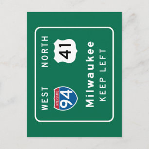 Cartão Postal Milwaukee, WI Road Sign