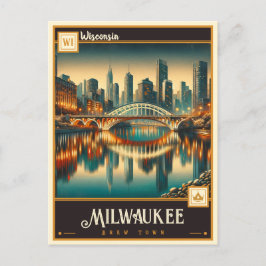 Cartão Postal Milwaukee, Wisconsin | Vintage
