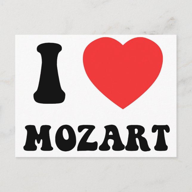Cartão Postal Mim coração Mozart (Frente)