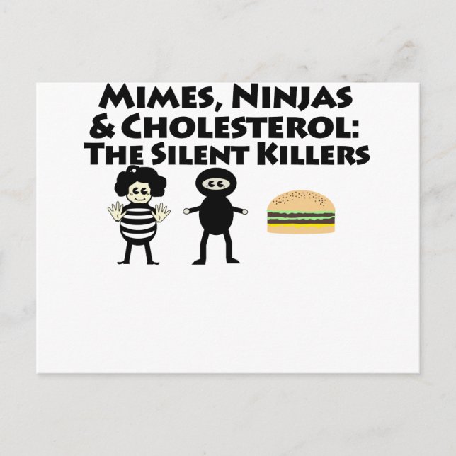 Cartão Postal Mimes, Nijas e Colesterol (Frente)