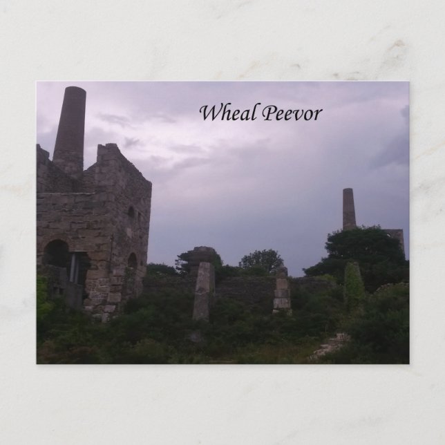 Cartão Postal Mina Wheal Peevor Cornwall Inglaterra (Frente)