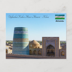 Cartão Postal Minarete inacabado Kalta Minor - Khiva, Uzbequistã