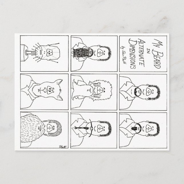Cartão Postal Minha barba em dimensões alternativas (Frente)