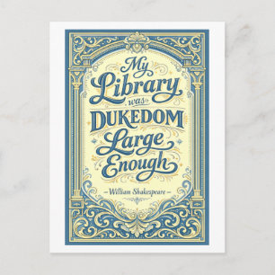 Cartão Postal "Minha Biblioteca" Shakespeare